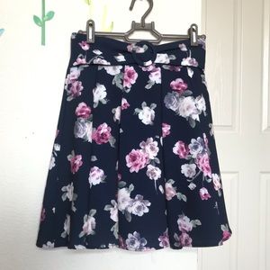 INGNI Navy Floral Skirt (Japanese fashion brand)